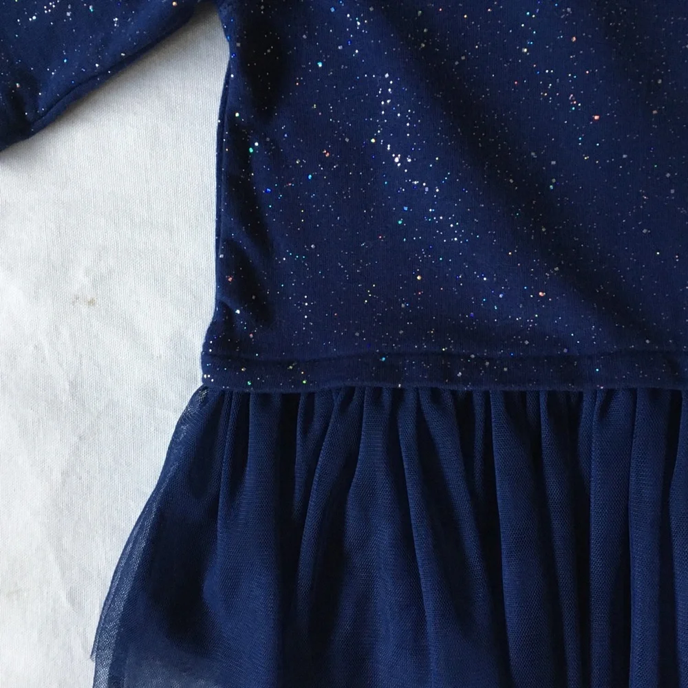 Oshkosh Dress Size 18 Months Tutu Skirt Navy Blue Sparkles on top worn once EUC